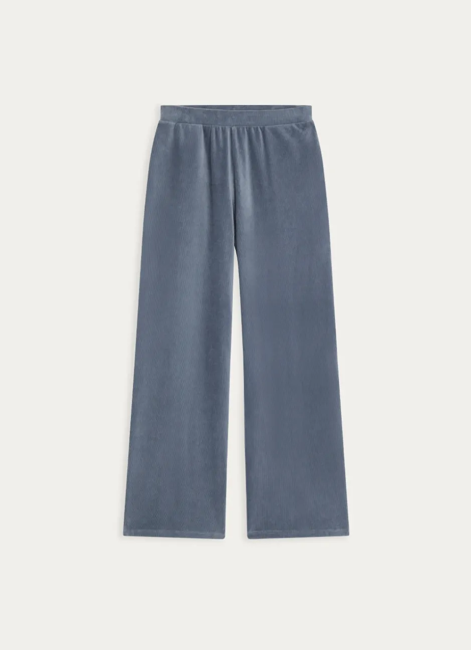 PANTALON EN VELOURS CALOU Bleu ORAGE