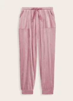 PANTALON EN VELOURS ROSE