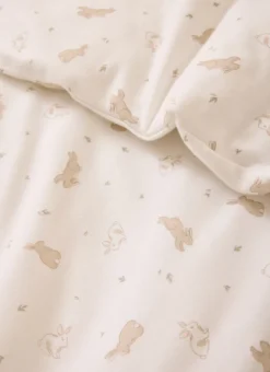 PARURE DE LIT BÉBÉ EN JERSEY IMPRIMÉ LAPIN BLANC