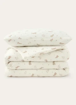 PARURE DE LIT BÉBÉ EN JERSEY IMPRIMÉ LAPIN BLANC