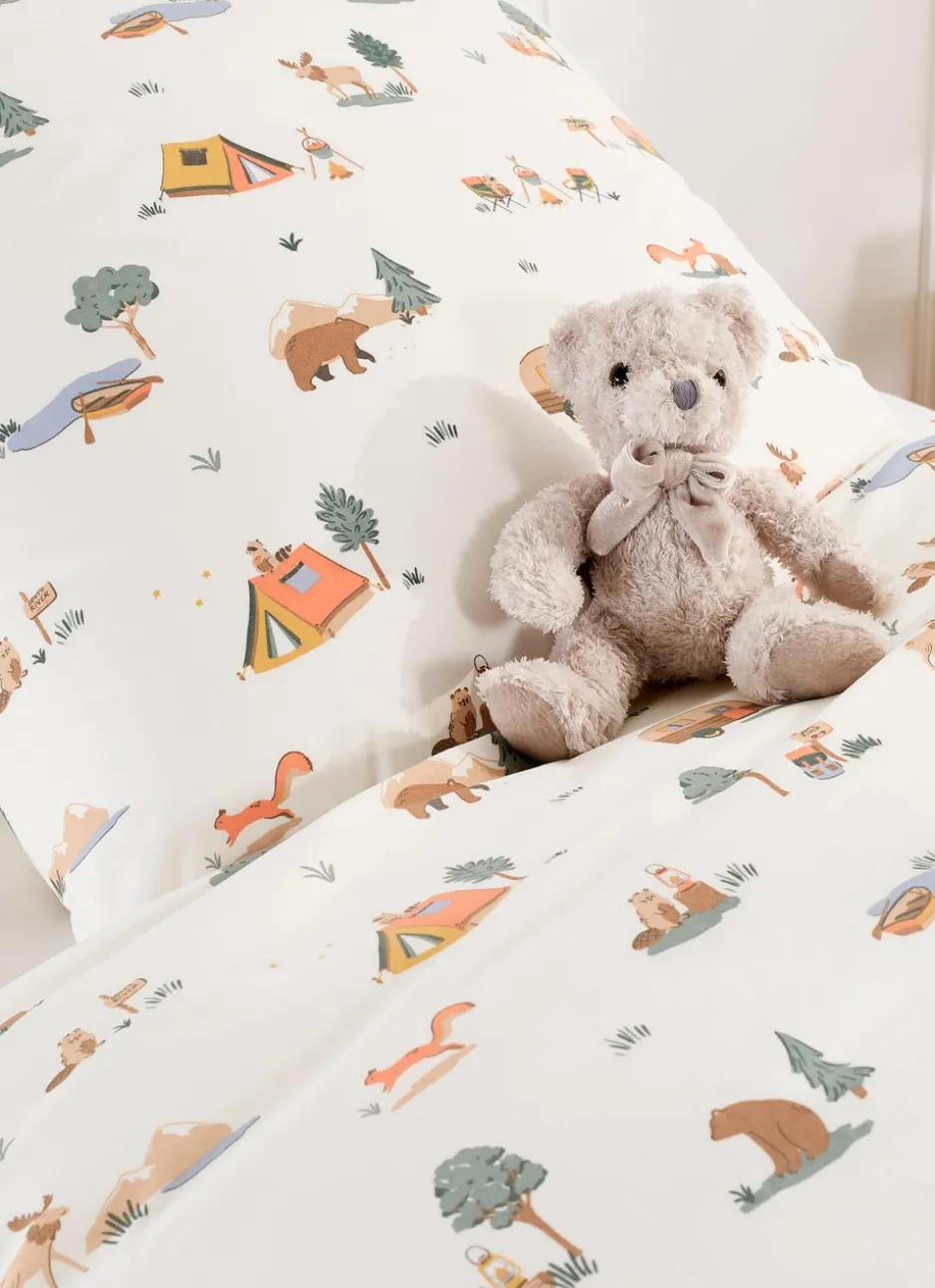 PARURE DE LIT BÉBÉ EN PERCALE WILD MULTICOLORE