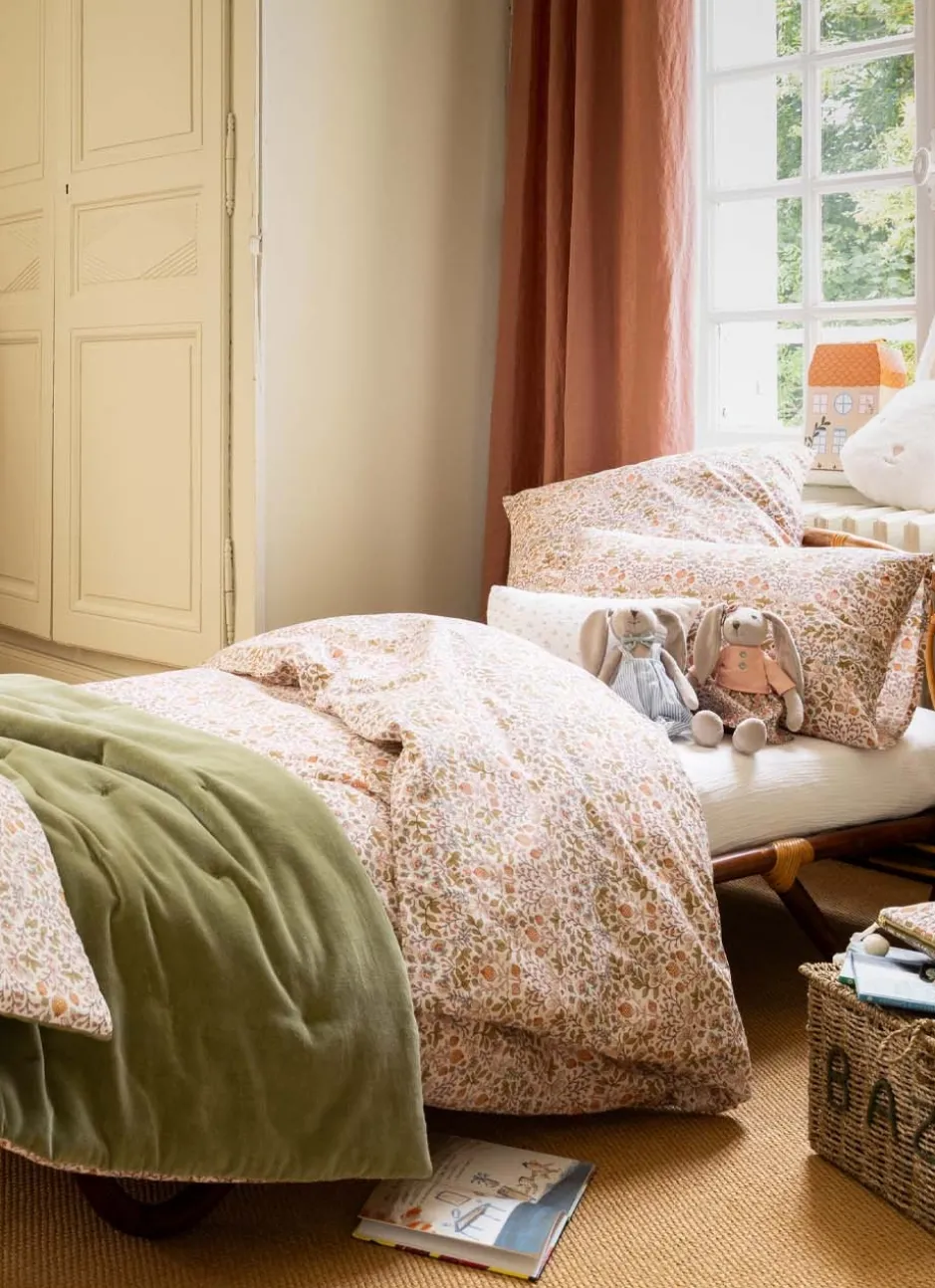 PARURE DE LIT ENFANT EN PERCALE MOTIF FLEURI JAISA MULTICOLORE