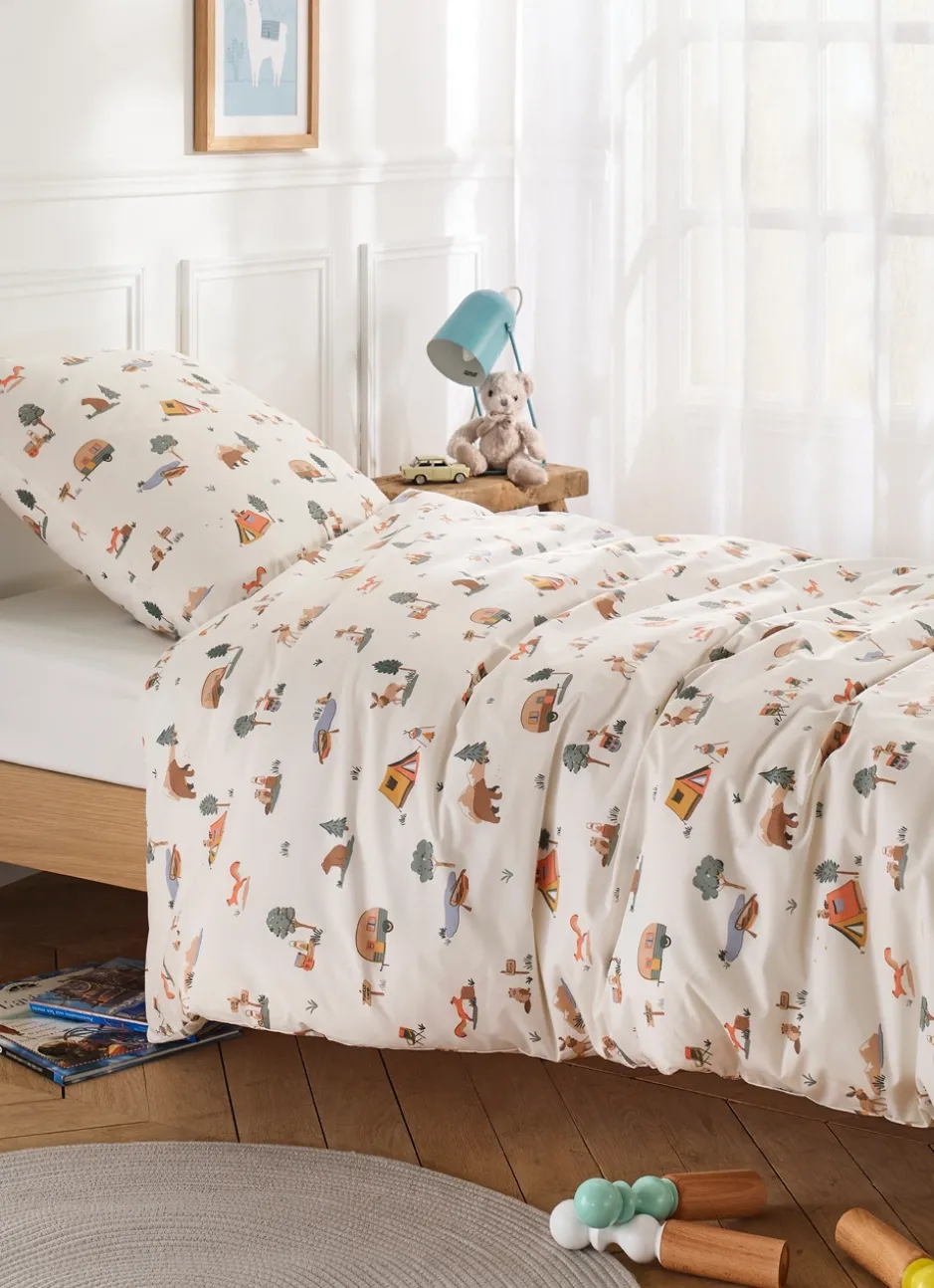 PARURE DE LIT ENFANT EN PERCALE WILD MULTICOLORE