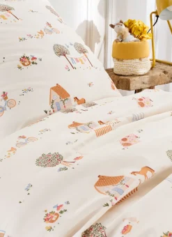 PARURE DE LIT ENFANT EN PERCALE DE COTON EGLANTINE MULTICOLORE