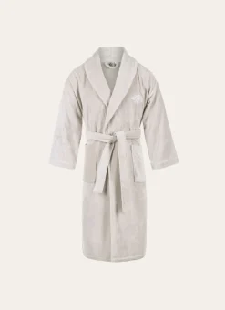 PEIGNOIR DE BAIN BRODÉ EN ÉPONGE 400GR GRIS CLAIR