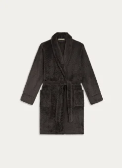 PEIGNOIR EN POLAIRE EMBOSSÉ MOUTO GRIS ANTHRACITE