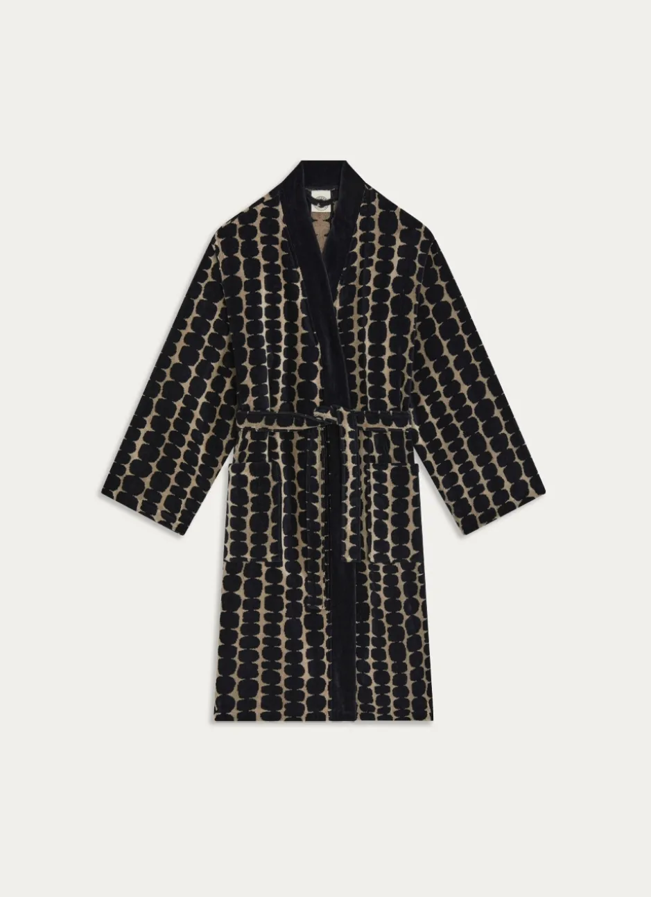 PEIGNOIR KIMONO JACQUARD MOTIF GÉOMÉTRIQUE MULTICOLORE