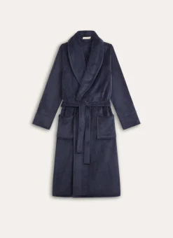 PEIGNOIR LONG UNI BLEU MARINE