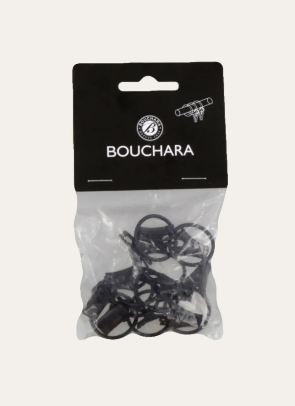 PETITS ANNEAUX À PINCES POUR RIDEAUX - DIAM2,2CM NOIR