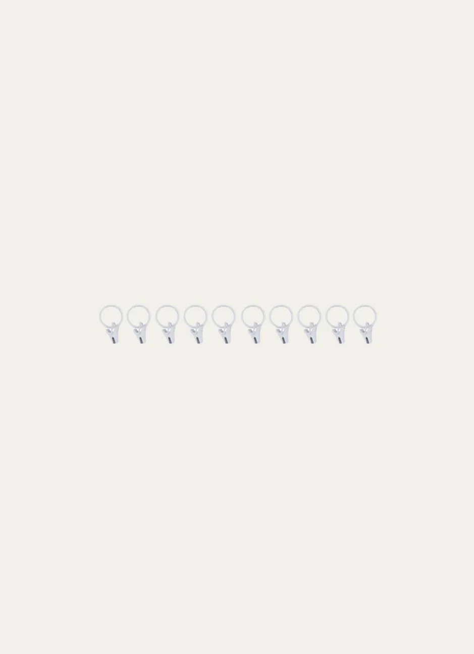 PETITS ANNEAUX À PINCES POUR RIDEAUX - DIAM2,2CM BLANC