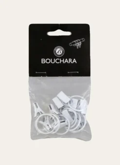 PETITS ANNEAUX À PINCES POUR RIDEAUX - DIAM2,2CM BLANC