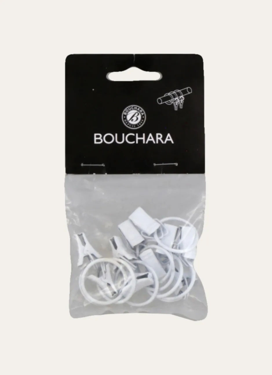 PETITS ANNEAUX À PINCES POUR RIDEAUX - DIAM2,2CM BLANC
