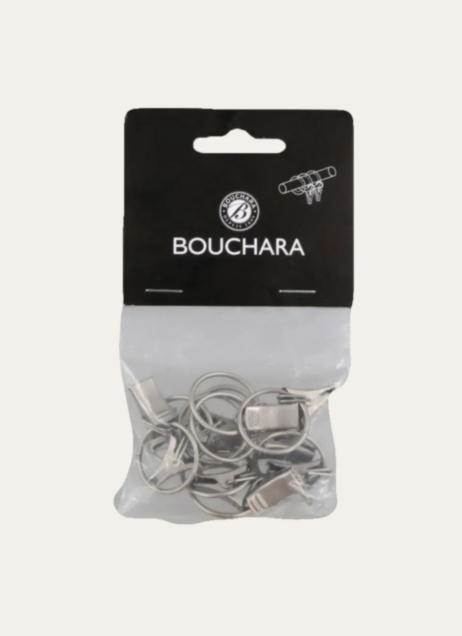 PETITS ANNEAUX À PINCES POUR RIDEAUX - DIAM2,2CM ARGENT