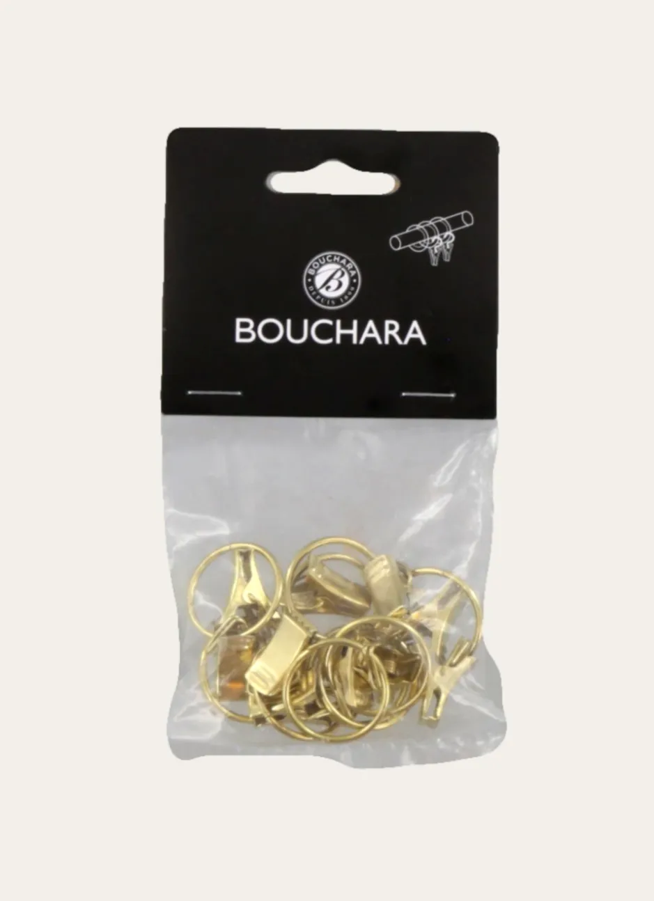 PETITS ANNEAUX À PINCES POUR RIDEAUX - DIAM2,2CM DORÉ