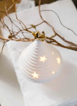 PETIT SAPIN DÉCORATIF ÉTOILE LUMINEUSE BLANC