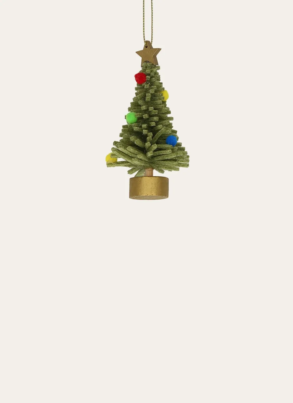 PETIT SAPIN DÉCORÉ EN FEUTRINE À SUSPENDRE VERT CLAIR