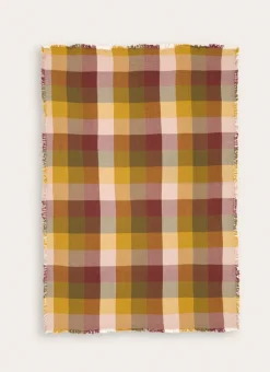 PLAID À CARREAUX EN GAZE DE COTON TISSÉ-TEINT MULTICOLORE