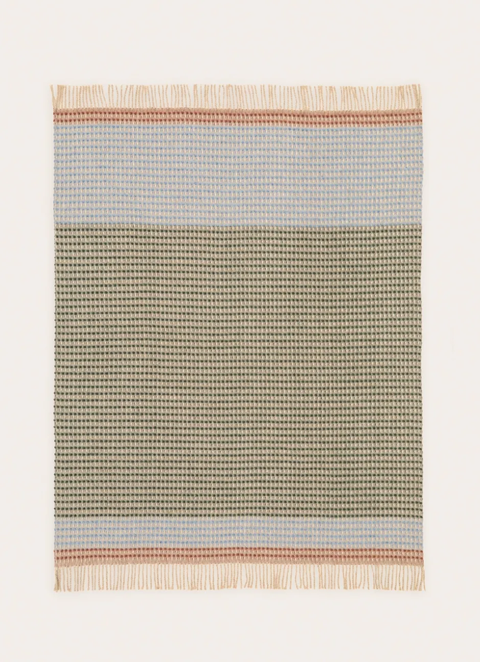 PLAID À CARREAUX EN TISSAGE GAUFRÉ MULTICOLORE