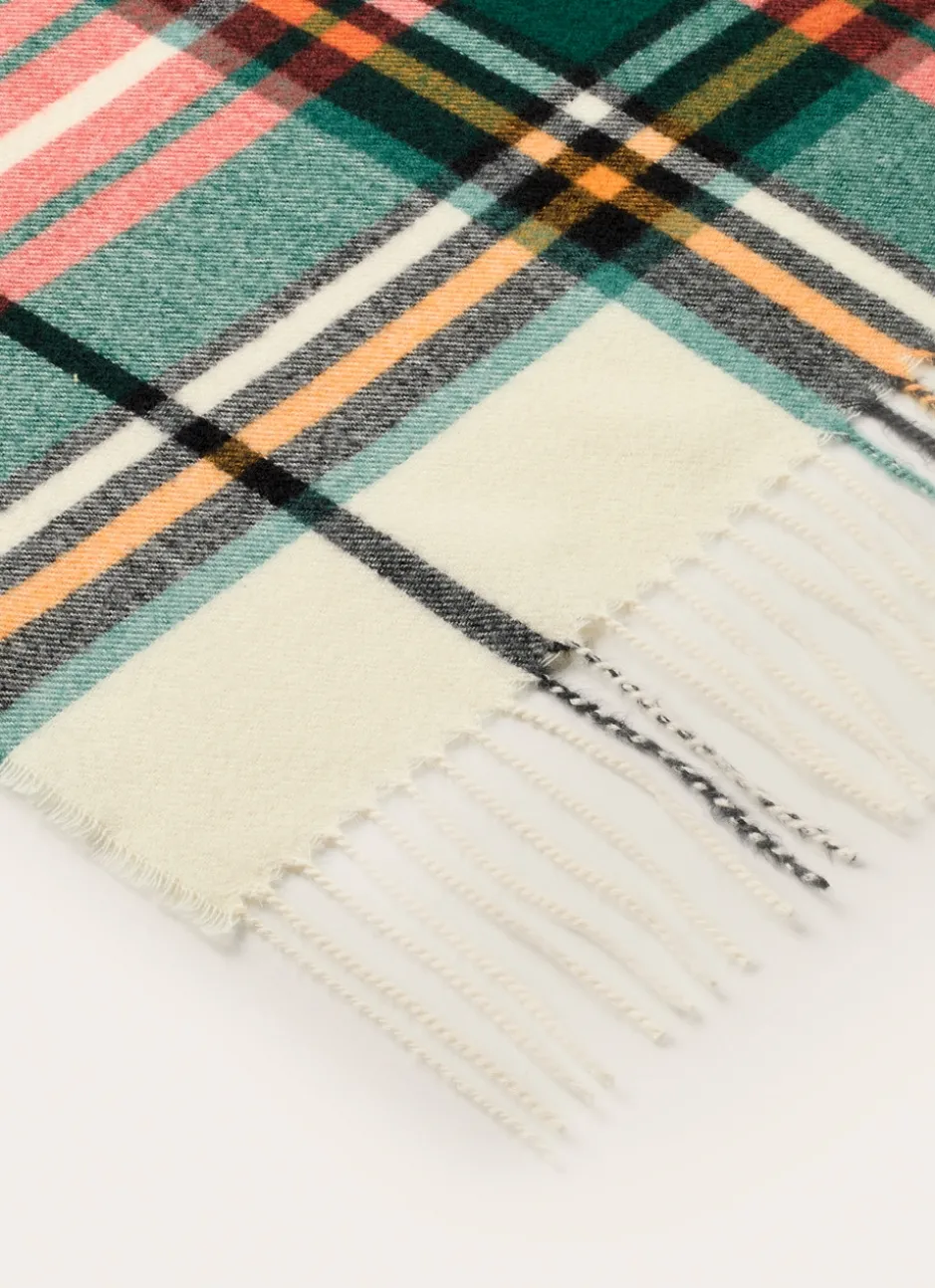 PLAID ÉCOSSAIS AVEC PORTE-PLAID IMITATION CUIR MULTICOLORE