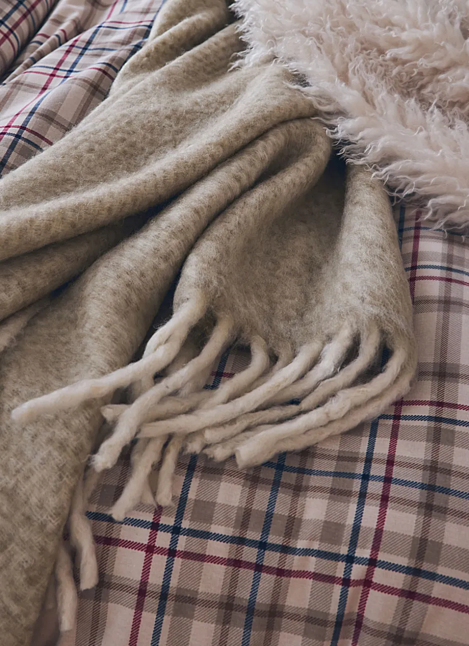 PLAID EFFET MOHAIR BEIGE
