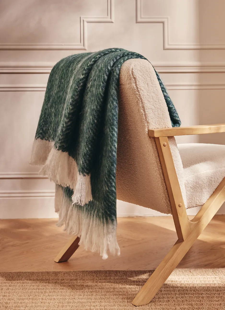 PLAID EFFET MOHAIR BLEU BALTIQUE