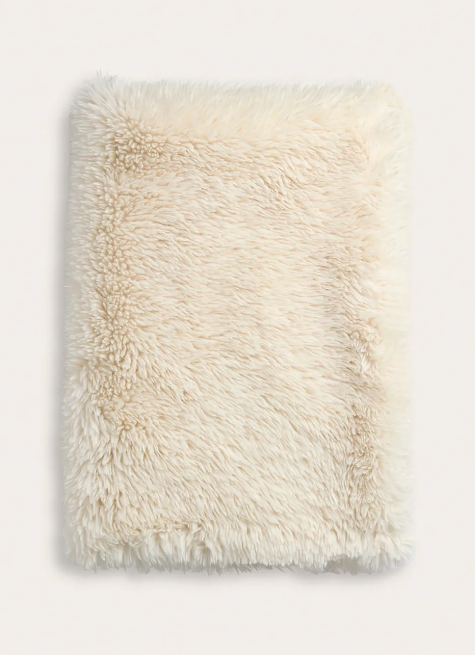 PLAID FOURRURE EFFET PELUCHE ECRU