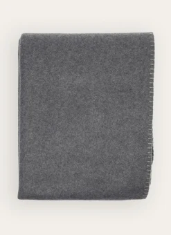 PLAID POLAIRE BICOLORE GRIS CLAIR
