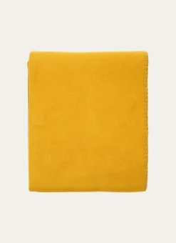 PLAID POLAIRE BICOLORE OCRE