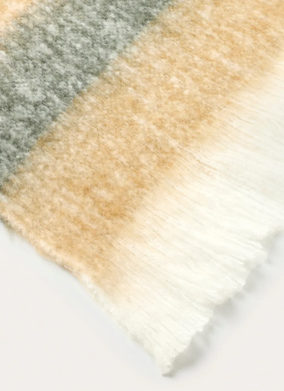 PLAID À RAYURES EFFET MOHAIR GREGE