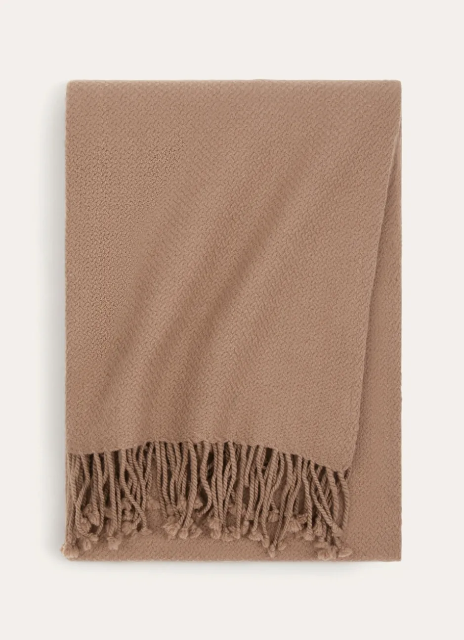 PLAID TISSÉ 100% LAINE BEIGE
