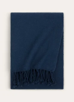 PLAID TISSÉ 100% LAINE MARINE