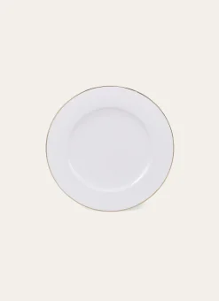 PLAT DE PRÉSENTATION PORCELAINE AVEC LISERÉ DORÉ BLANC