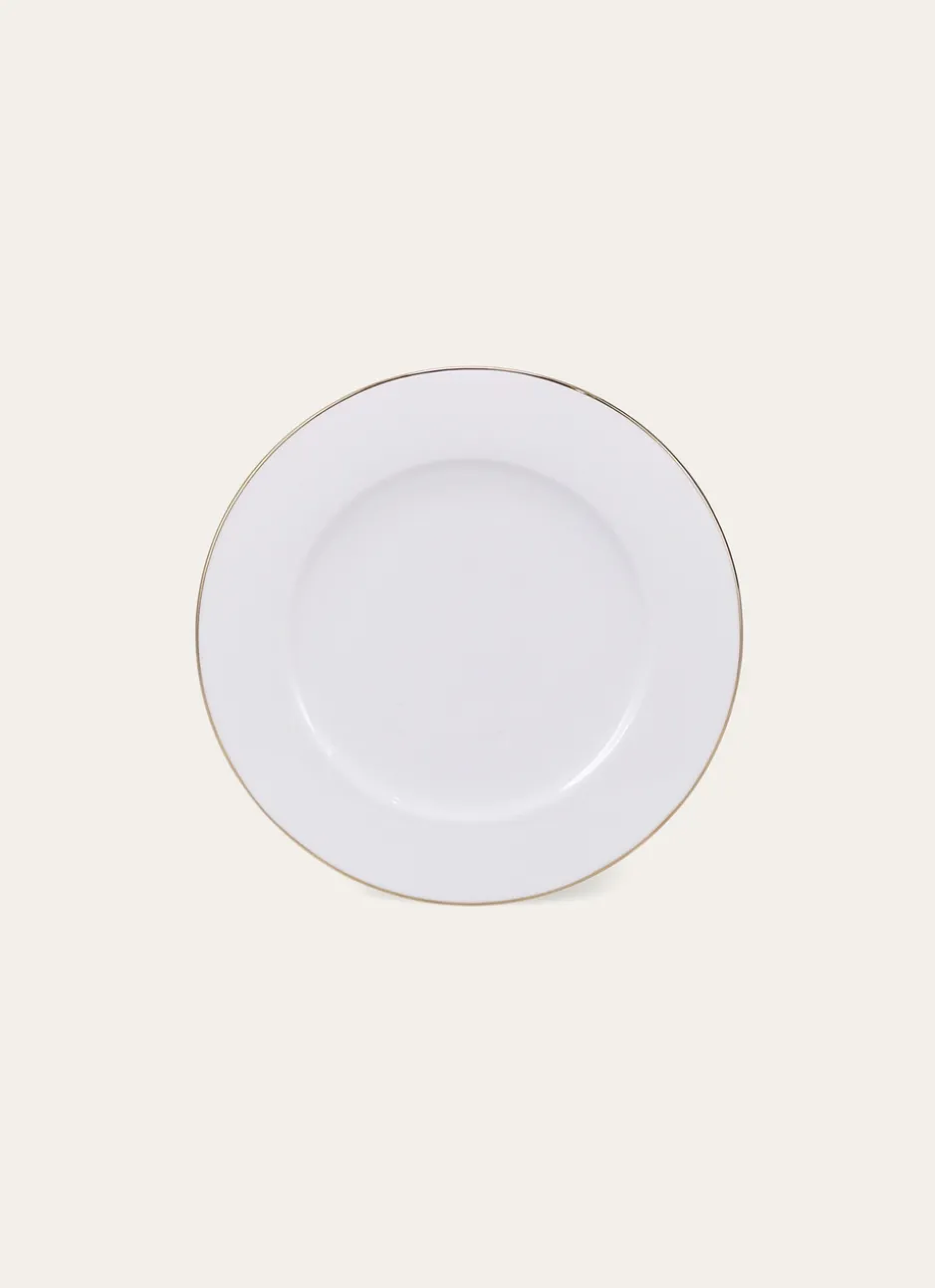 PLAT DE PRÉSENTATION PORCELAINE AVEC LISERÉ DORÉ BLANC