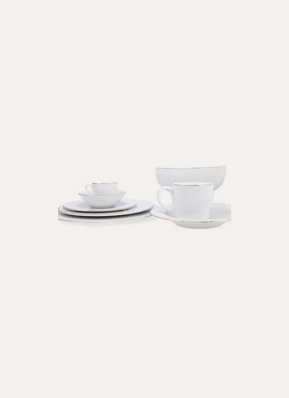 PLAT DE PRÉSENTATION PORCELAINE AVEC LISERÉ DORÉ BLANC