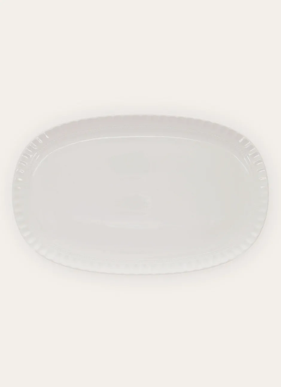 PLAT OVALE EN PORCELAINE BLANC