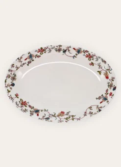PLAT OVALE EN PORCELAINE JISPAHAN BLANC