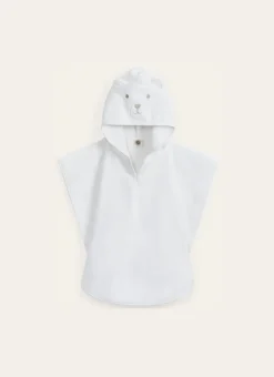 PONCHO DE BAIN EN COTON ÉPONGE OURS 360GR BLANC