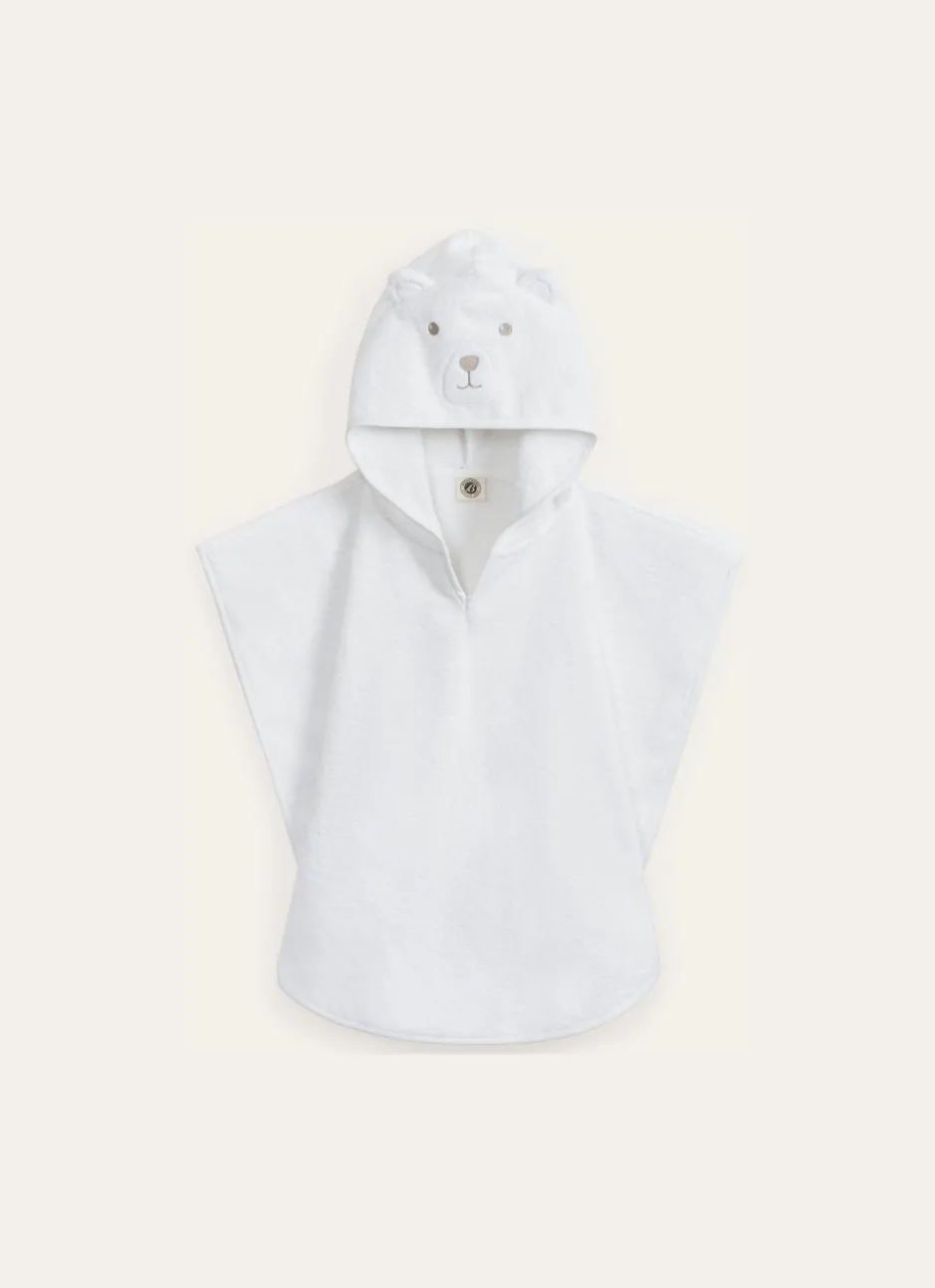 PONCHO DE BAIN EN COTON ÉPONGE OURS 360GR BLANC