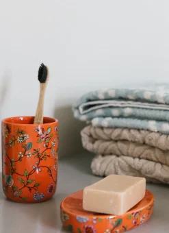 PORTE-BROSSES À DENTS EN CÉRAMIQUE JOSÉPHINE CORAIL