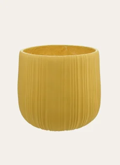 POT POUR PLANTE TEXTURÉ JAUNE