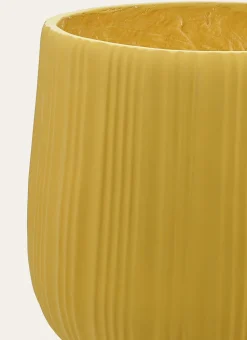 POT POUR PLANTE TEXTURÉ JAUNE