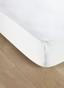 PROTÈGE-MATELAS EN COTON DOUBLE FACE BLANC