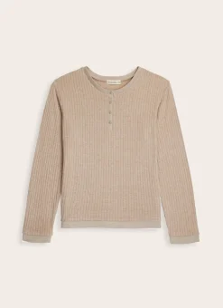 PULL EN MAILLE DOUCE CÔTELÉE ROUV BEIGE