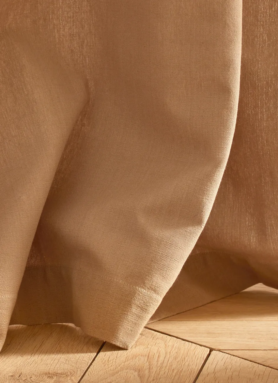 RIDEAU EN COTON ÉPAIS UNI CAMEL