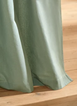 RIDEAU EN COTON ÉPAIS UNI VERT LICHEN