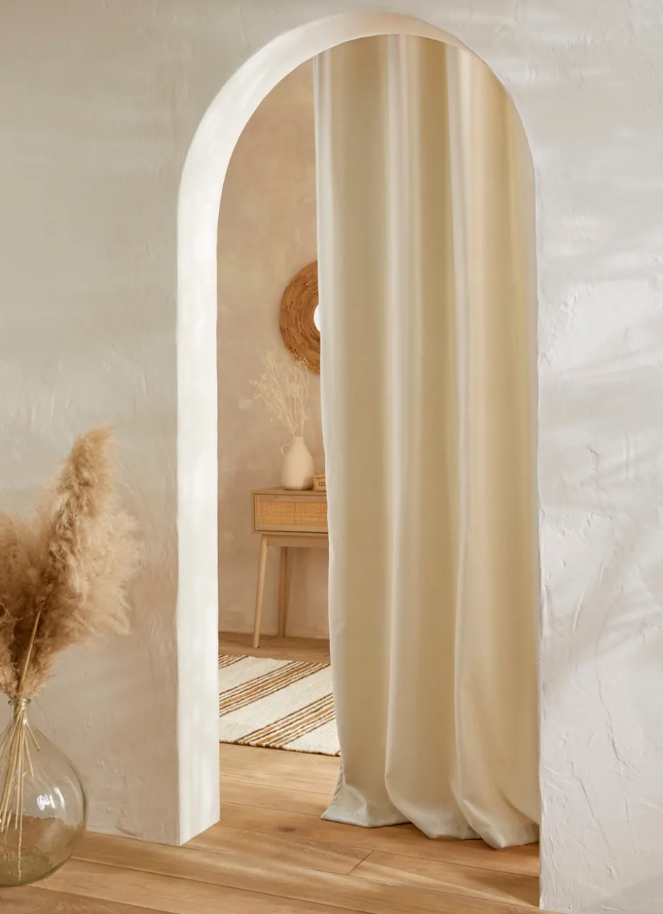 RIDEAU EN VELOURS CHENILLE UNI NATUREL