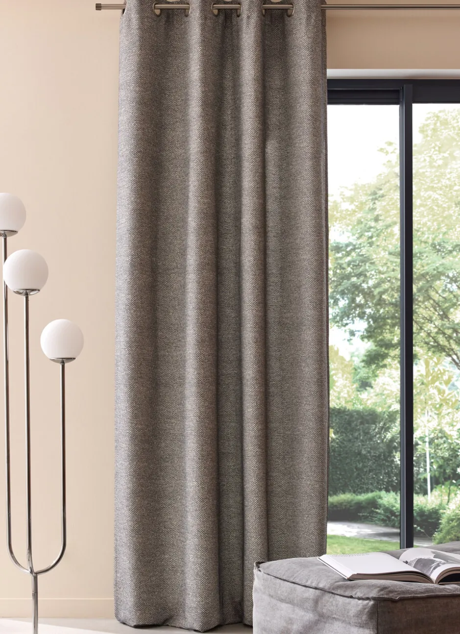 RIDEAU FANTAISIE AVEC MICRO MOTIF EN JACQUARD ENCRE