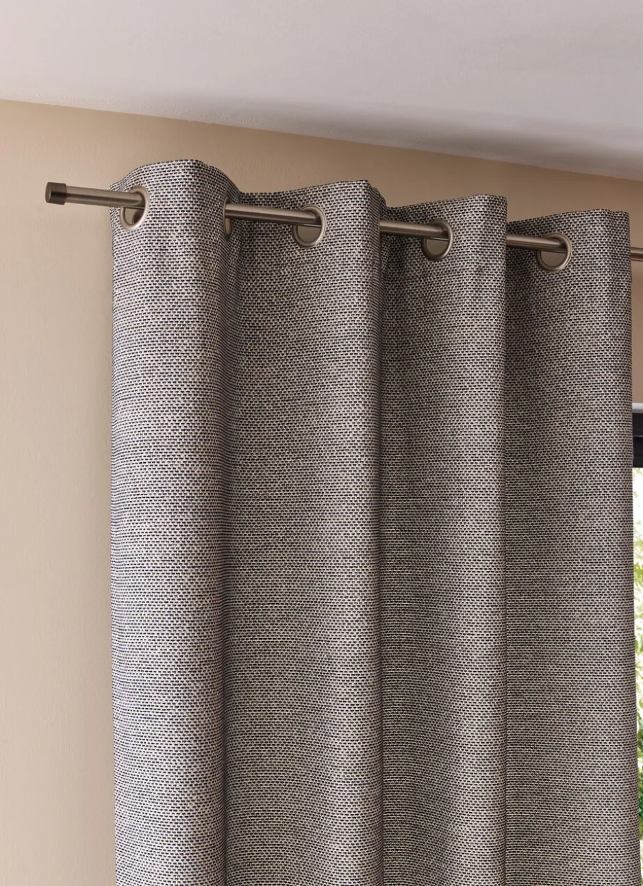 RIDEAU FANTAISIE AVEC MICRO MOTIF EN JACQUARD ENCRE