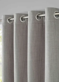 RIDEAU ISOLANT THERMIQUE UNI TEXTURÉ GRIS