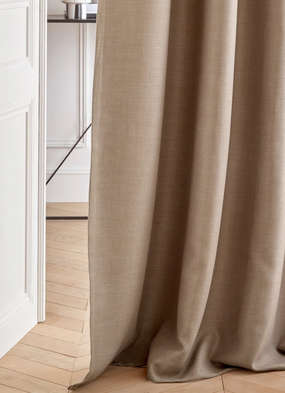 RIDEAU OBSCURCISSANT EFFET TRAMÉ UNI TAUPE